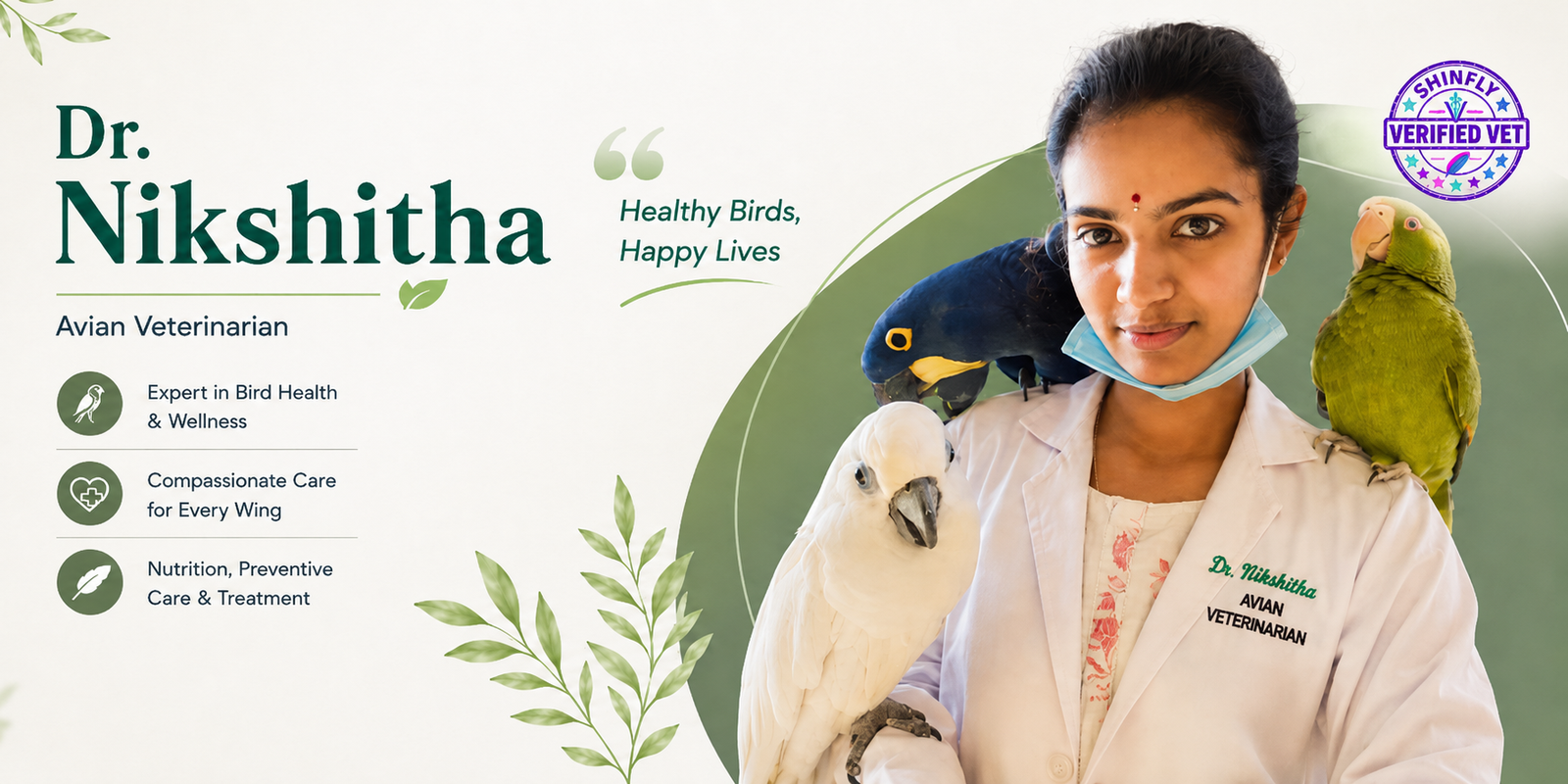 Dr. Nikshitha K Reddy – Shinfly Verified Avian Vet